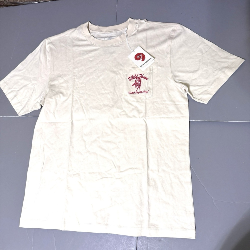 Rolling Stones Canraby RS No.9 T Shirt XL Wold Horses Pocket Tee New Flaws Cream